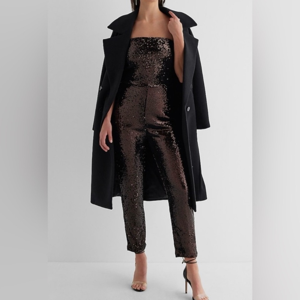 Express Bronze Sequin Jumpsuit NEW with tags RE $130